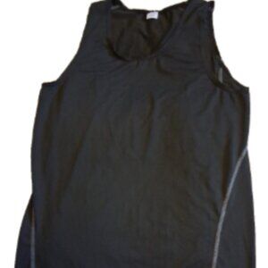 Women's Size S Black Sleeveless Moderate Compression Athletic Stretch Tank Top